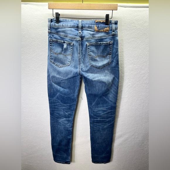 American Eagle Next Level Airflex Distressed Skinny Jeans Mens 29/30 Blue 2299 - Picture 9 of 11